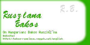 ruszlana bakos business card
